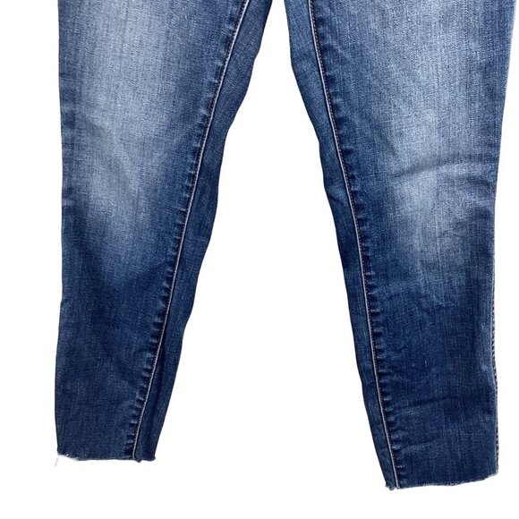 Madewell 10" High-Rise Skinny Jeans Women's Size 27 Blue Denim Raw Hem - Picture 6 of 10